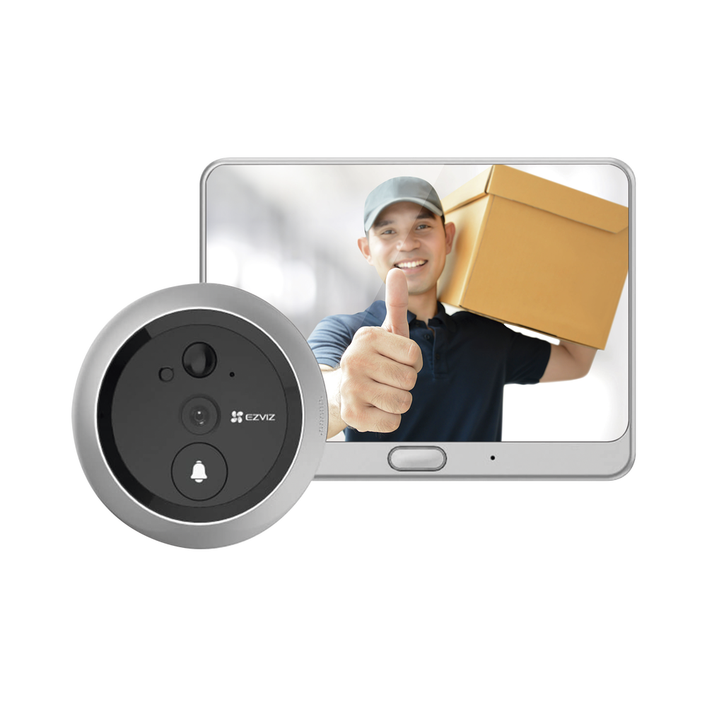 Videoportero Con Mirilla y Pantalla Wi-Fi de Recargable / Para Instalarse en Puerta / Cámara 720P / Sensor PIR / Detección de Movimiento / Audio de Dos Vías / Uso en Interior – Hikvision Chalco